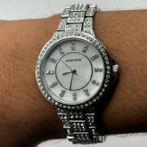 Silver Crystal Armitron Watch